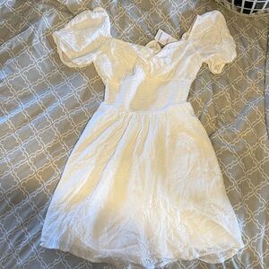 Holistic white eyelet dress